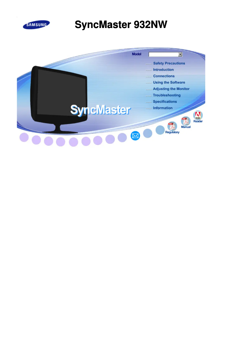 Page 1 de la notice Manuel utilisateur Samsung SyncMaster 932NW