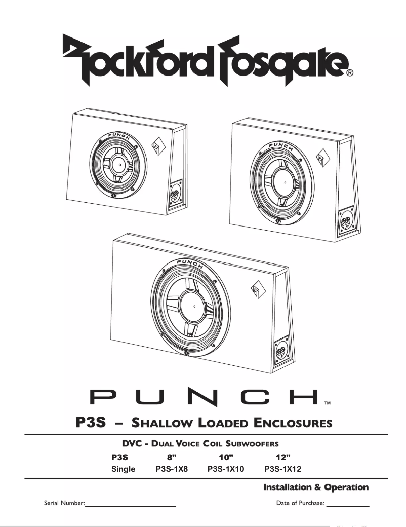 Página 1 del manual Manual de usuario Rockford Fosgate Punch P3S-1X10