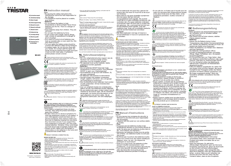 Page 1 de la notice Manuel utilisateur TriStar WG-2431