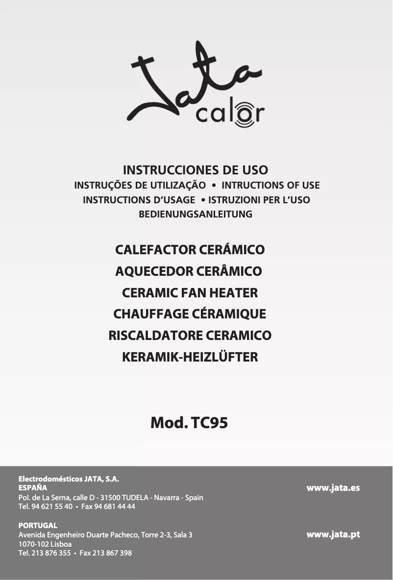 Page 1 de la notice Manuel utilisateur Jata TC95