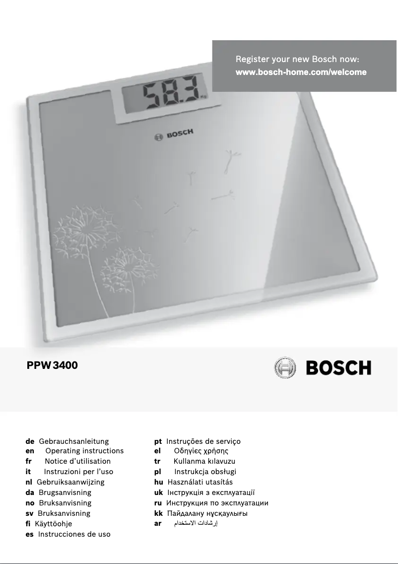 Page 1 de la notice Manuel utilisateur Bosch PPW3400