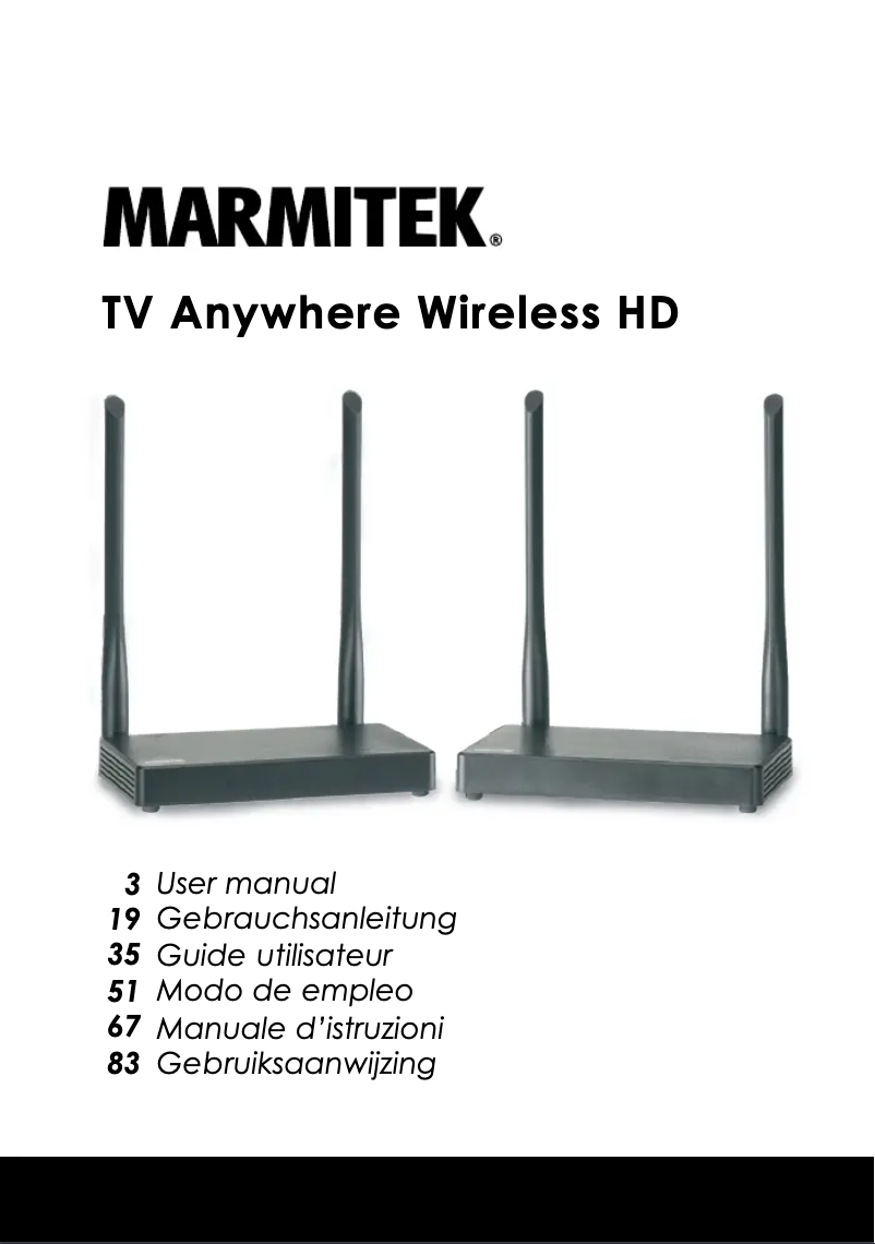 Página 1 del manual Manual de usuario Marmitek TV Anywhere Wireless HD