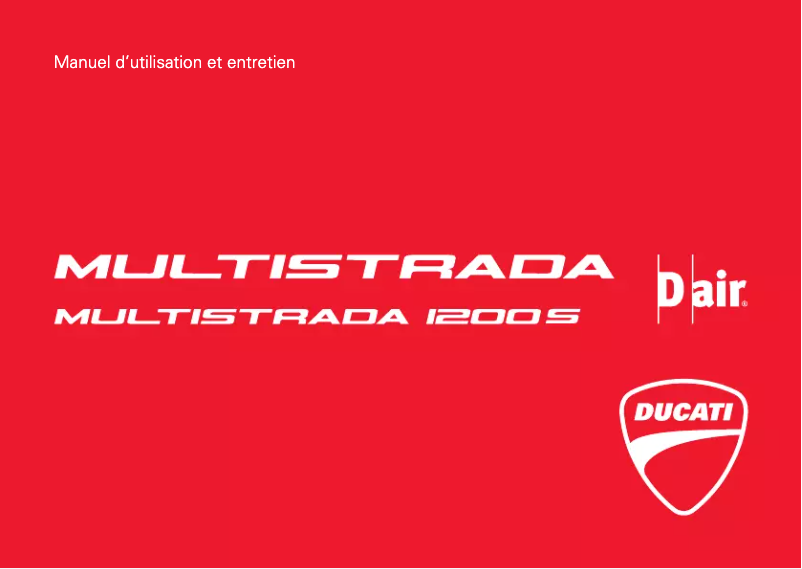 Page 1 de la notice Manuel utilisateur Ducati Multistrada 1200 S D-air (2017)