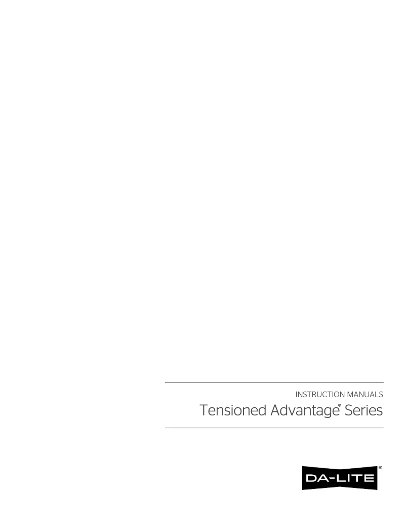 Page n°1 - Manuel utilisateur Da-Lite Tensioned Advantage 34602