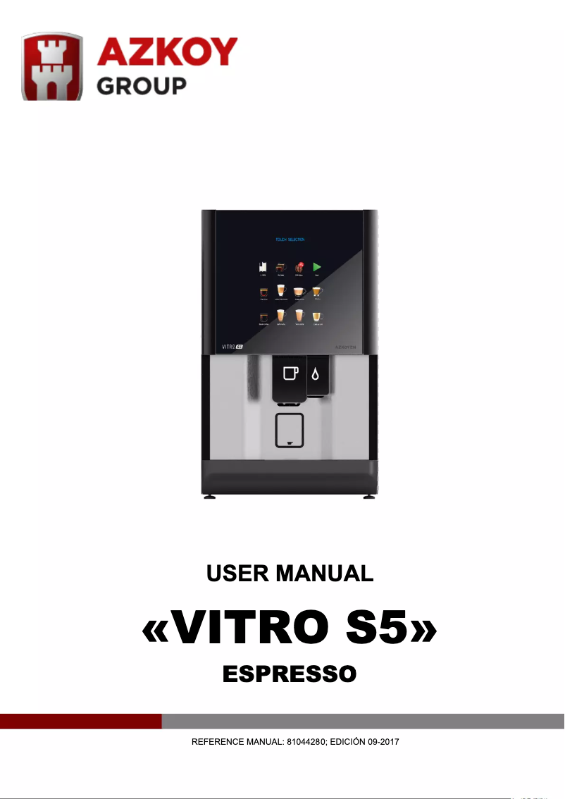 Page n°1 - Manuel utilisateur Azkoyen Vitro S5