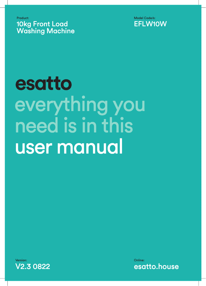 Page 1 de la notice Manuel utilisateur Esatto EFLW10W