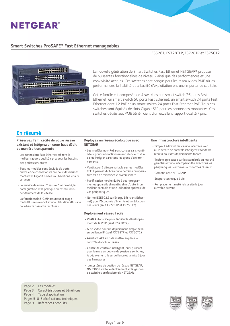 Page n°1 - Fiche technique Netgear ProSafe FS726T