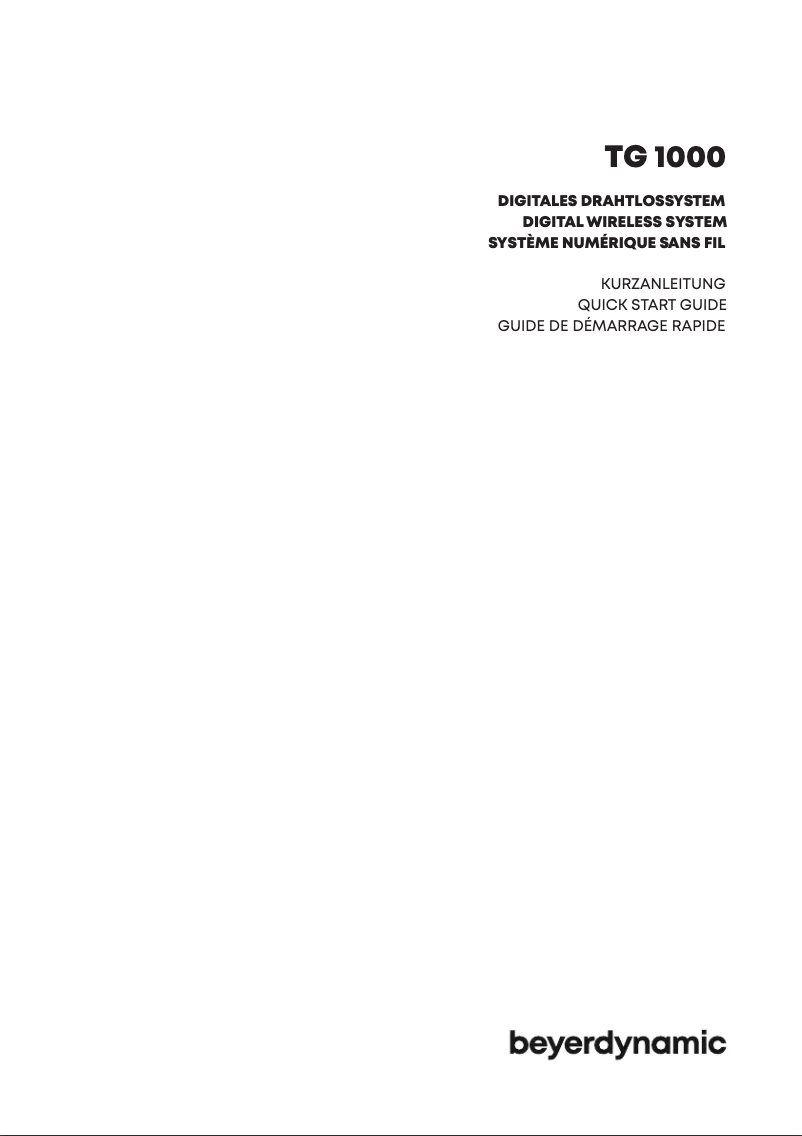 Image de la première page du manuel de l'appareil TG 1000