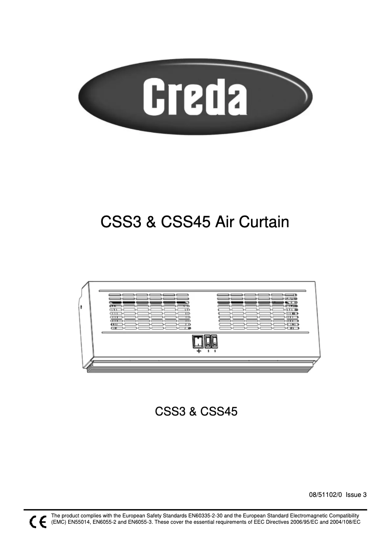 Page 1 of the manual User Manual Creda CSS3