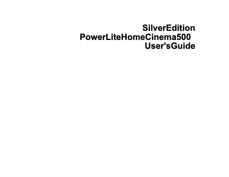 Imagen de la primera página del manual del dispositivo PowerLite Home Cinema 500