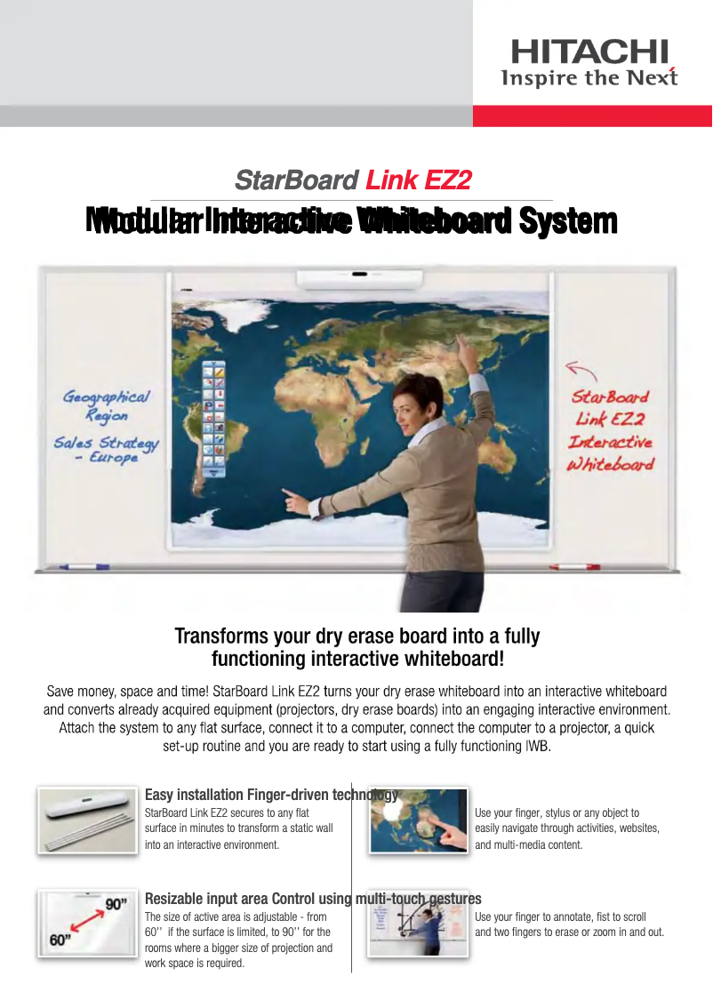 Page 1 de la notice Brochure Hitachi StarBoard Link EZ2