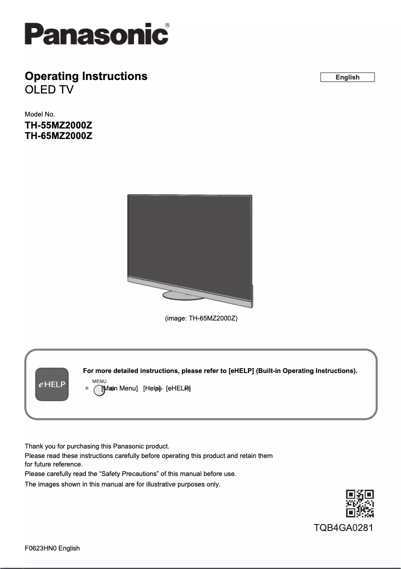 Image de la première page du manuel de l'appareil TH-55MZ2000Z