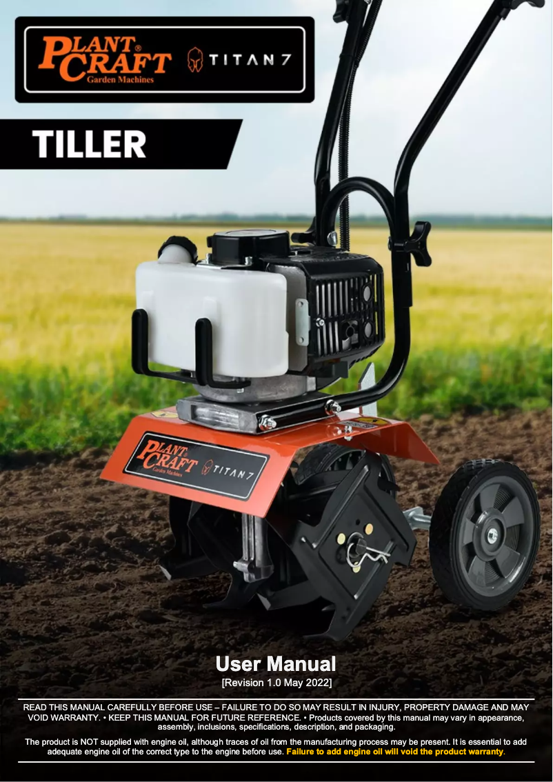 Page 1 de la notice Manuel utilisateur Plant Craft Titan 7