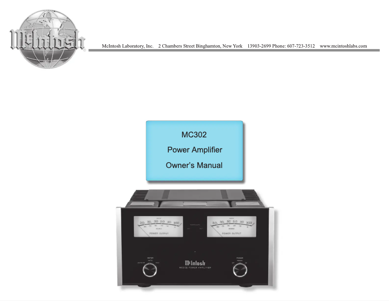 Page n°1 - Manuel utilisateur McIntosh MC302