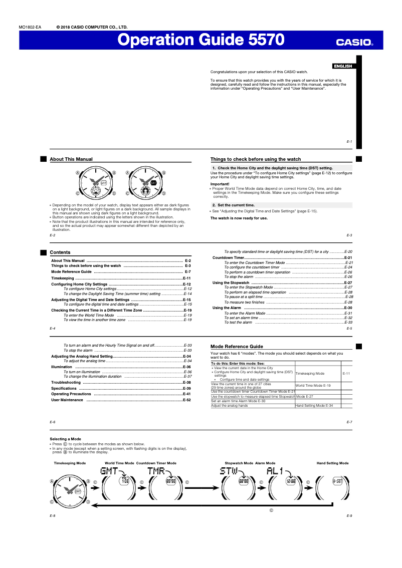 Page 1 de la notice Manuel utilisateur Casio Baby-G BGA-250-2AER