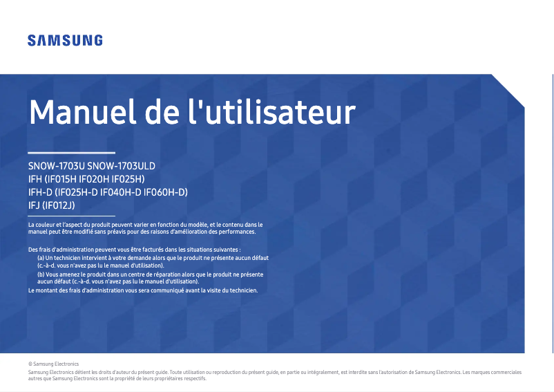 Page n°1 - Manuel utilisateur Samsung SBB-SNOWJ3U