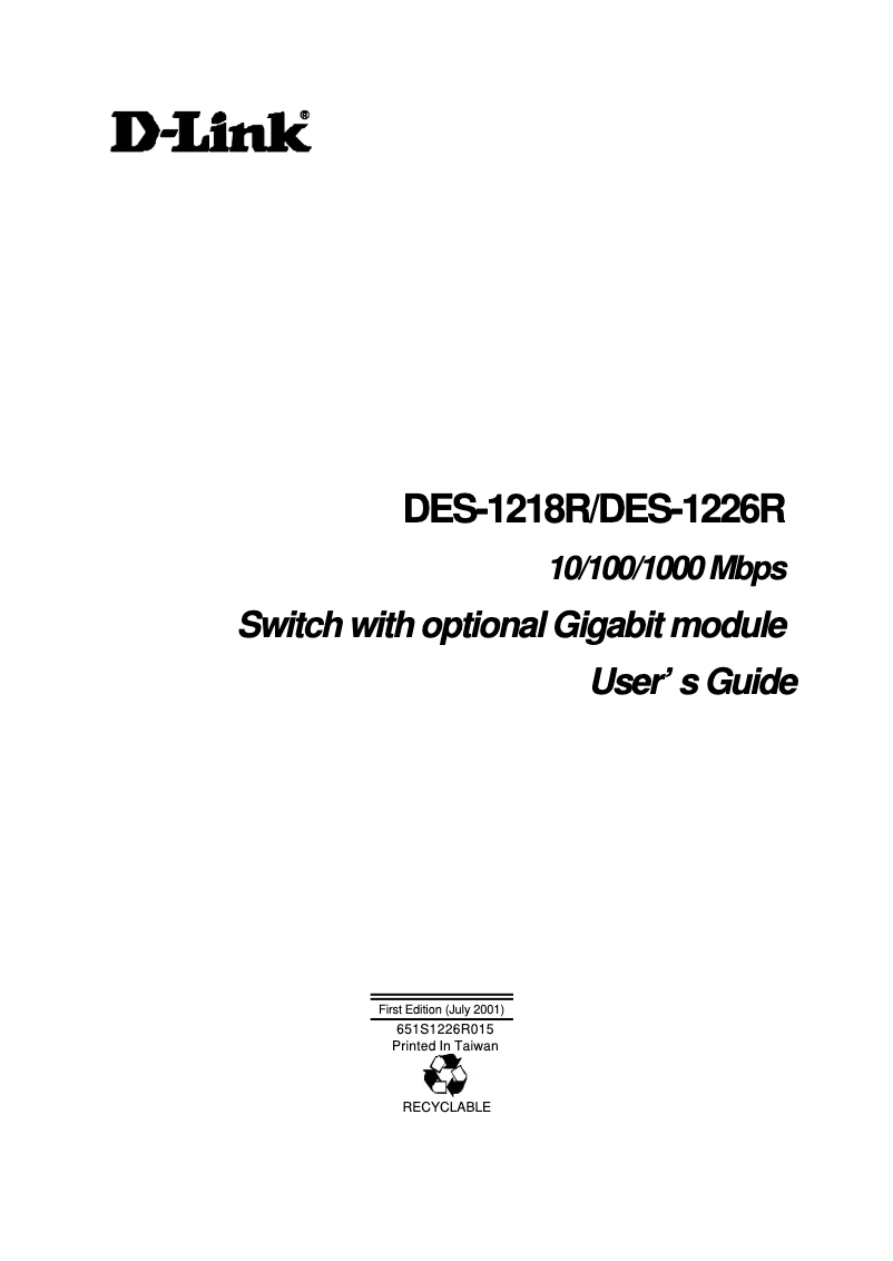 Página 1 del manual Manual de usuario D-Link DES-1218R