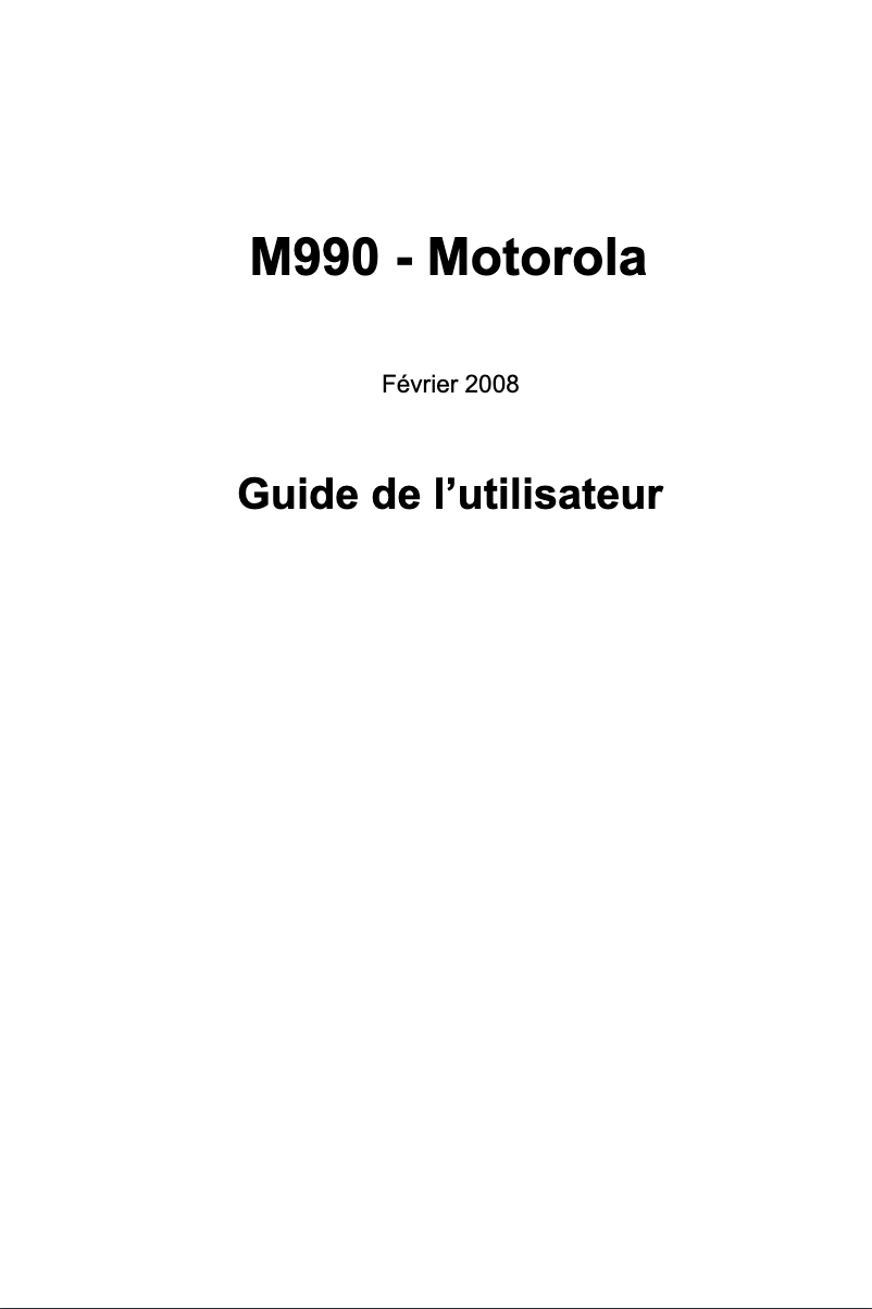 Image de la première page du manuel de l'appareil M990