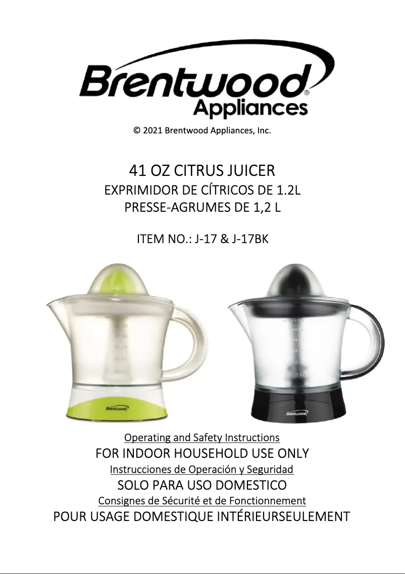 Imagen de la primera página del manual del dispositivo J-17BK