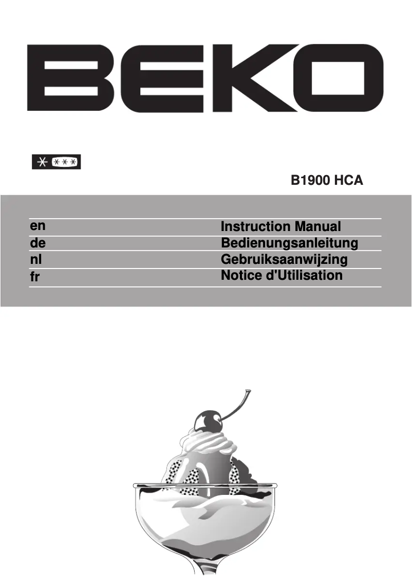 Page 1 de la notice Manuel utilisateur Beko B 1900 HCA