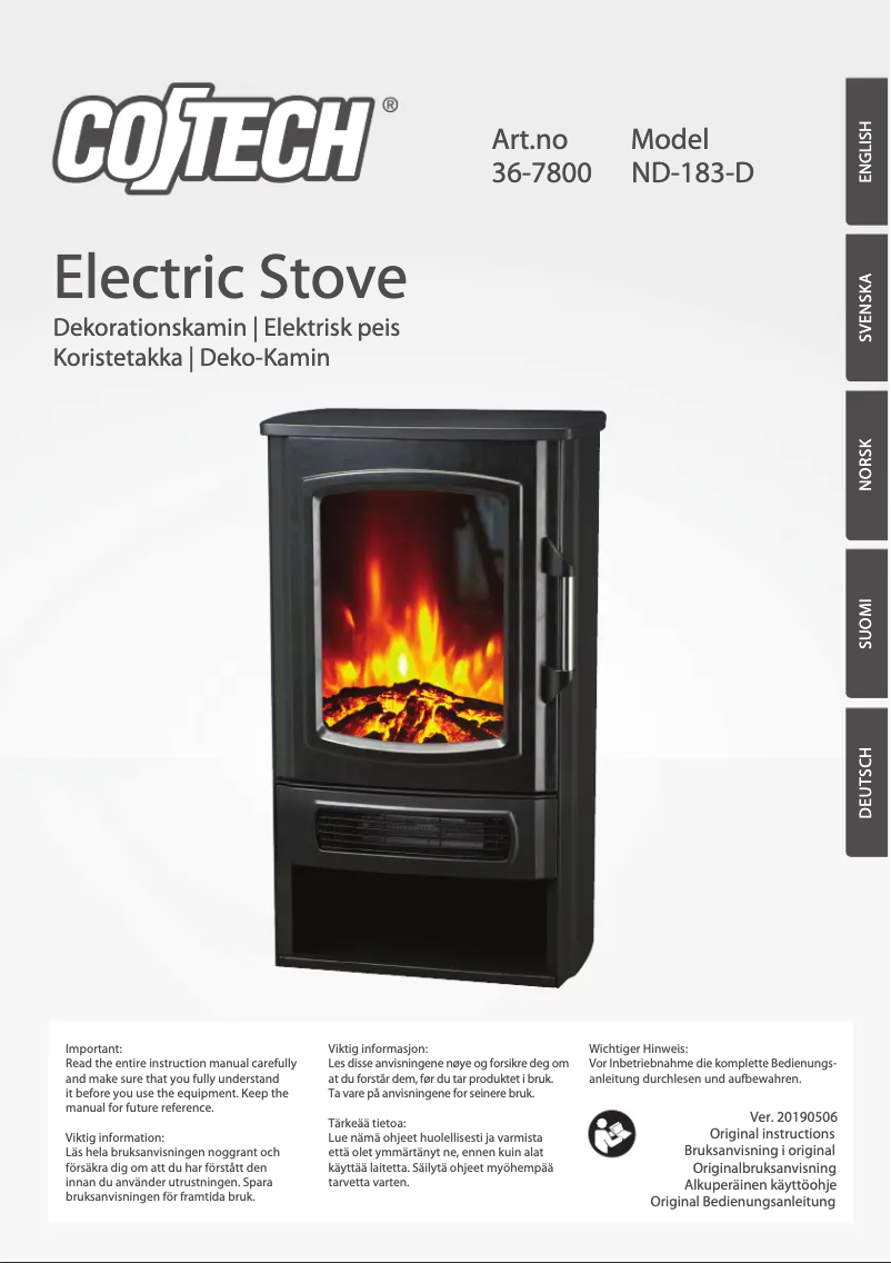 Page n°1 - Manuel utilisateur Cotech ND-183-D