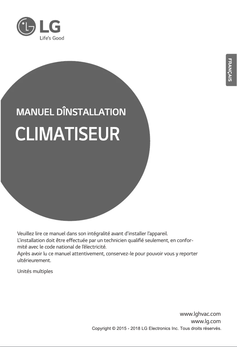 Page 1 de la notice Manuel utilisateur LG LMU18CHV