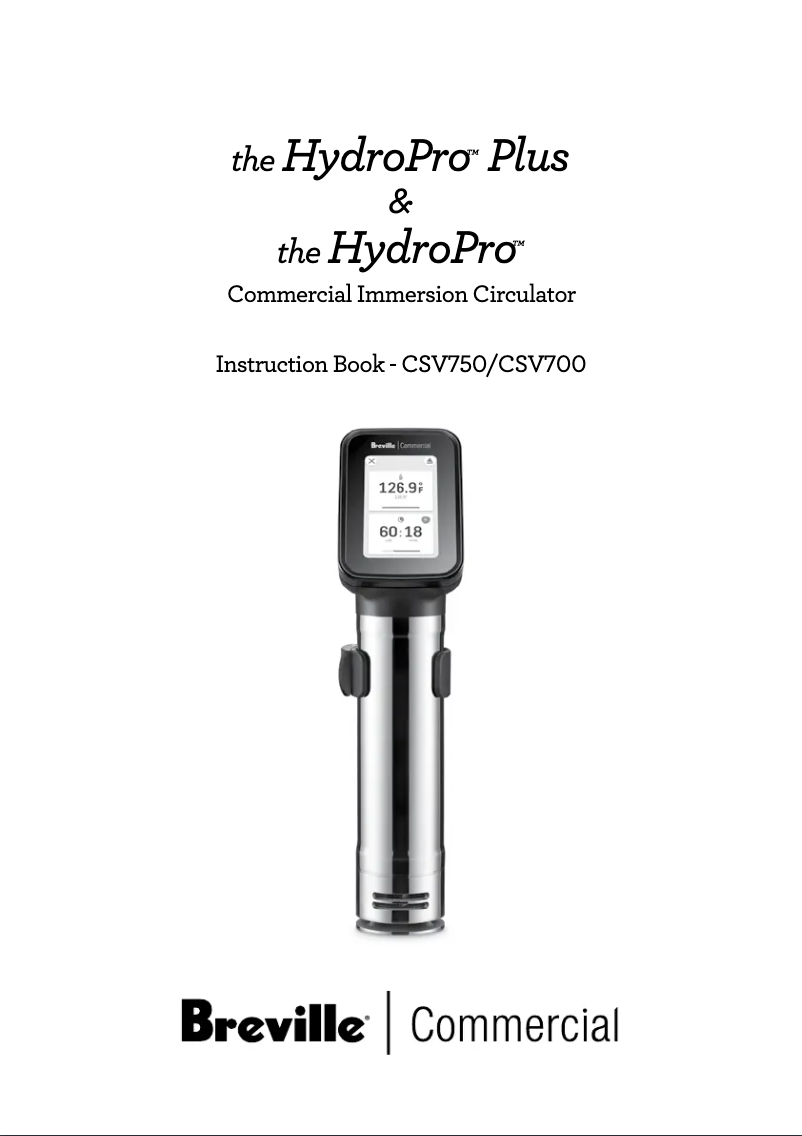 Page n°1 - Manuel utilisateur Breville The HydroPro CSV700