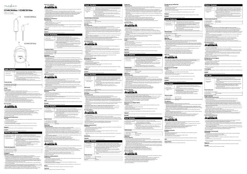 Page 1 de la notice Manuel utilisateur Nedis CCHAC301ABK
