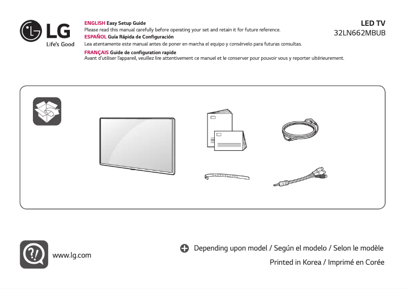 Page 1 de la notice Manuel utilisateur LG 32LN662MBUB