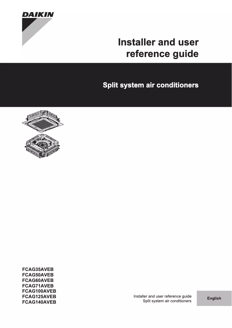 Page 1 de la notice Guide d'installation Daikin FCAG100AVEB