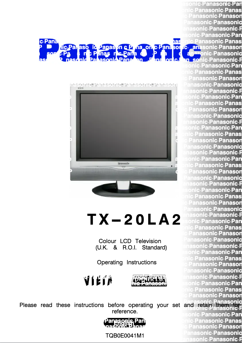 Image de la première page du manuel de l'appareil Viera TX-20LA2