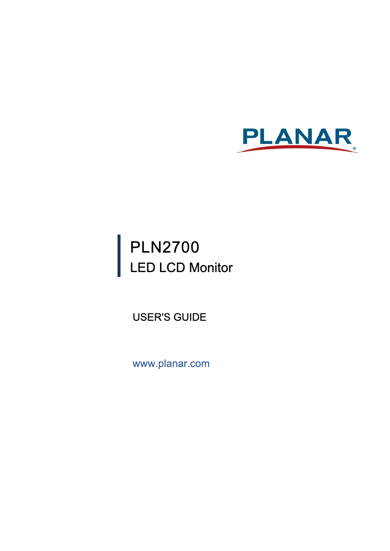 Página 1 del manual Manual de usuario Planar PLN2700