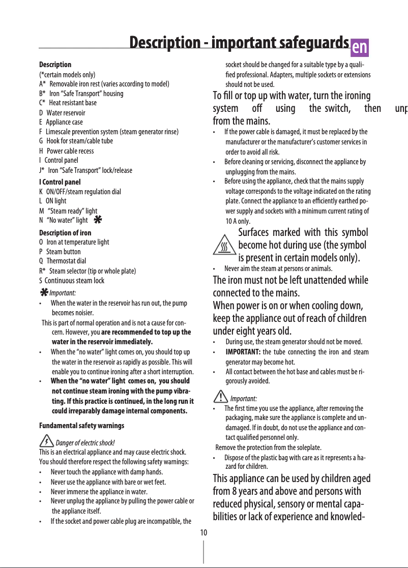 Page 1 de la notice Manuel utilisateur DeLonghi Stirella VVX1655
