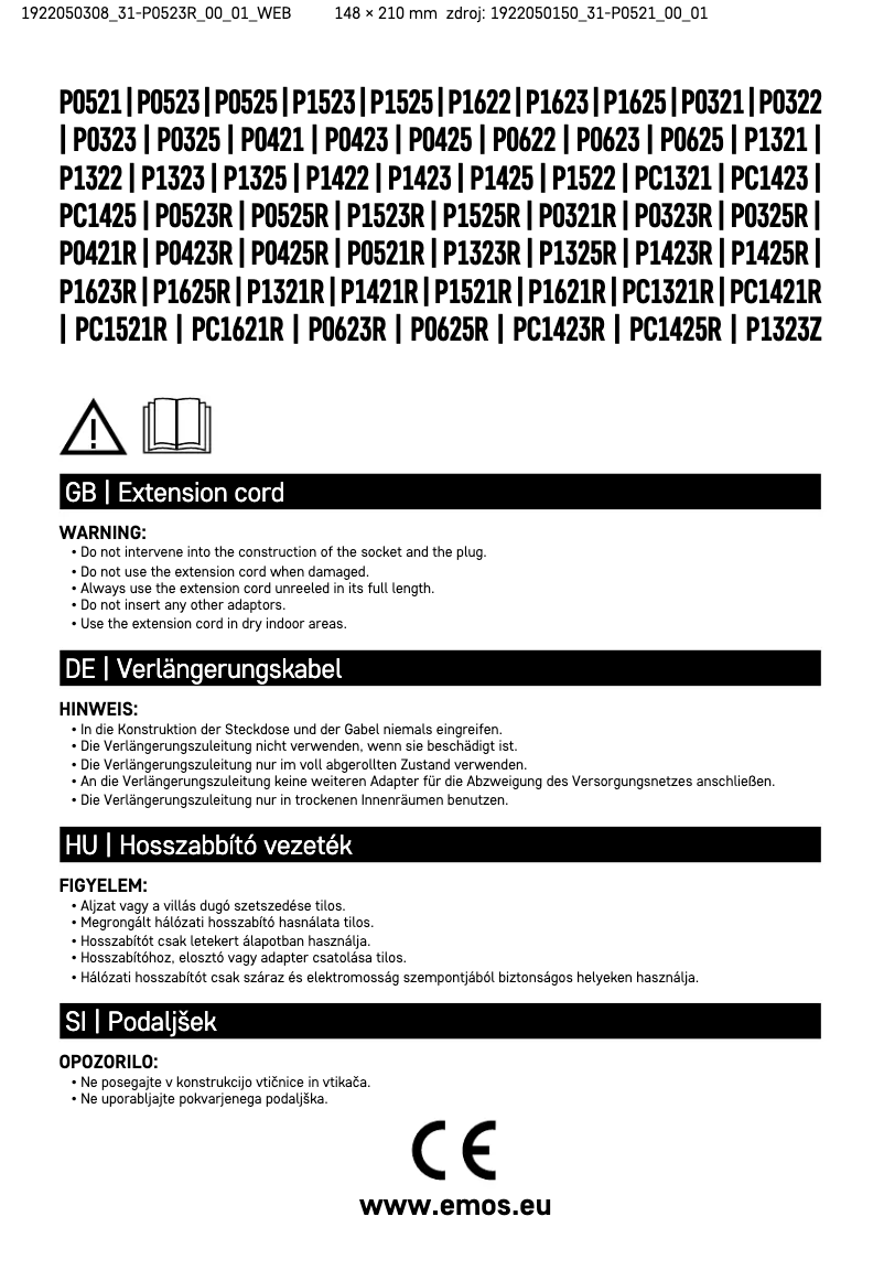 Page 1 de la notice Manuel utilisateur Emos P0523R