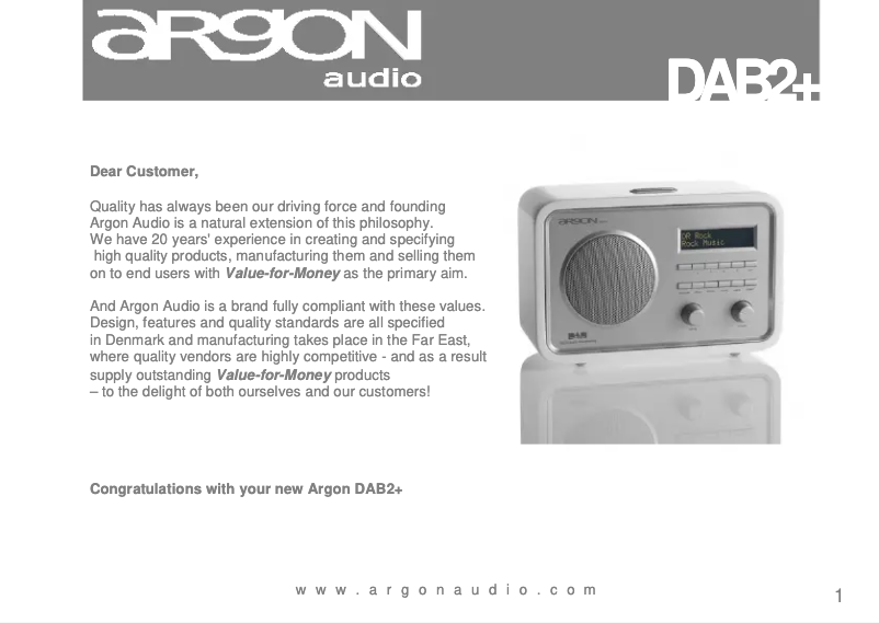 Image de la première page du manuel de l'appareil DAB2+