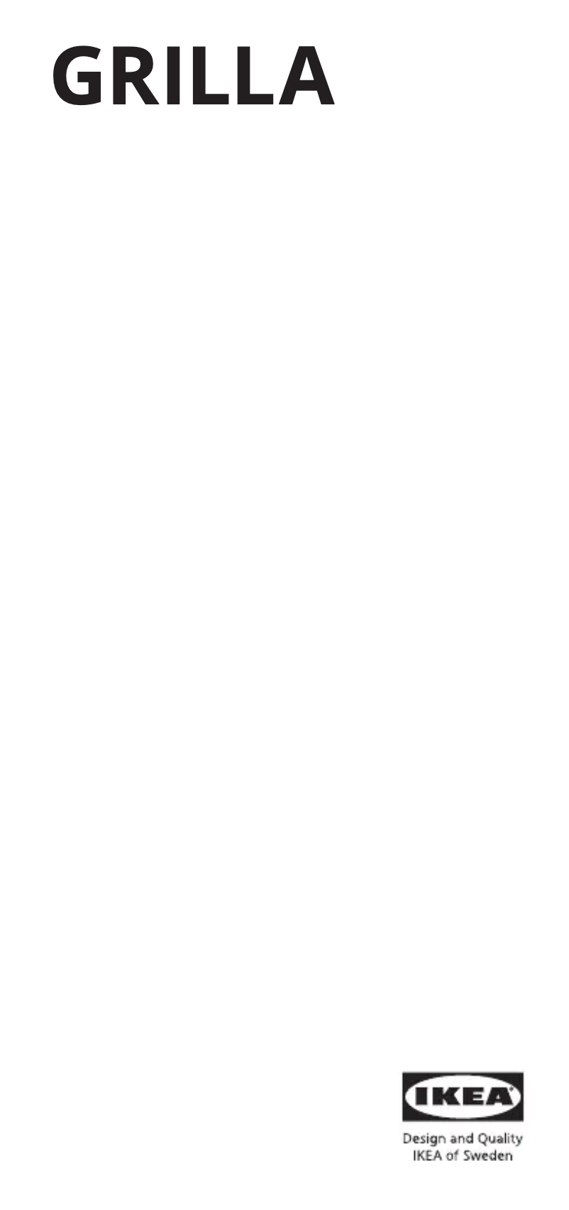 Page 1 de la notice Manuel utilisateur Ikea GRILLA 500.550.85