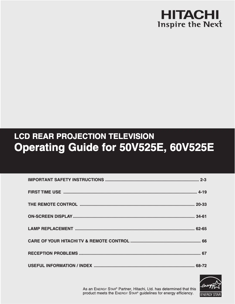 Image de la première page du manuel de l'appareil 50V525E