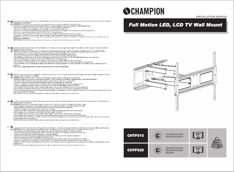 Page n°1 - Manuel utilisateur Champion CHTF510