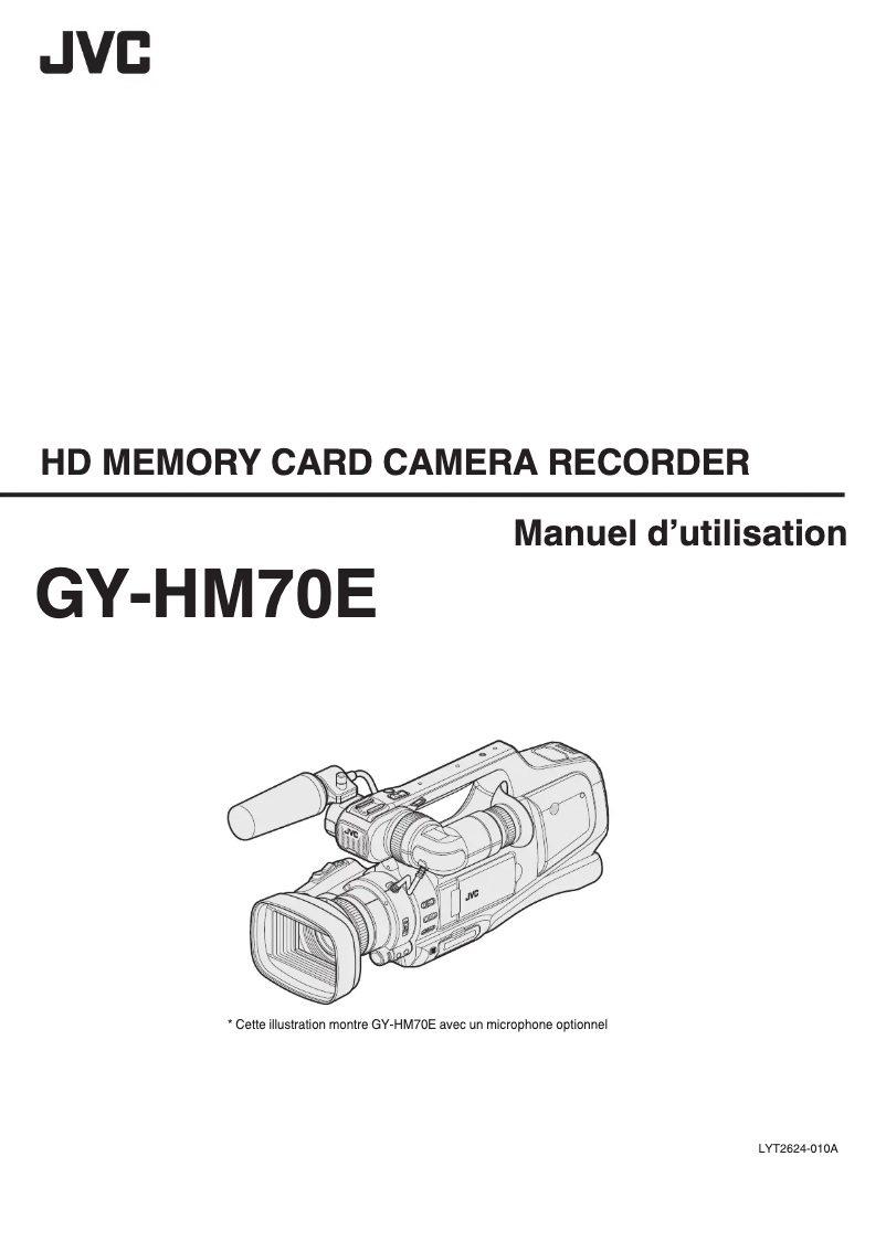 Image de la première page du manuel de l'appareil GY-HM70E