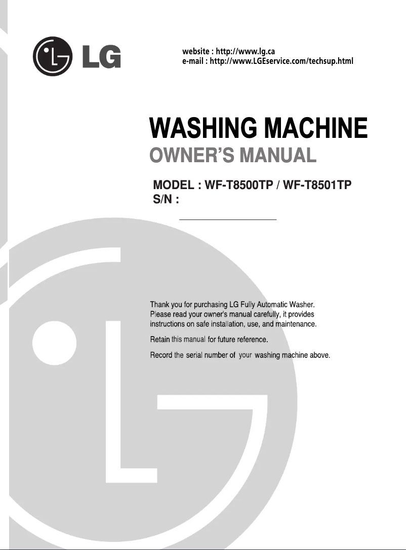 Image de la première page du manuel de l'appareil WF-T8500TP