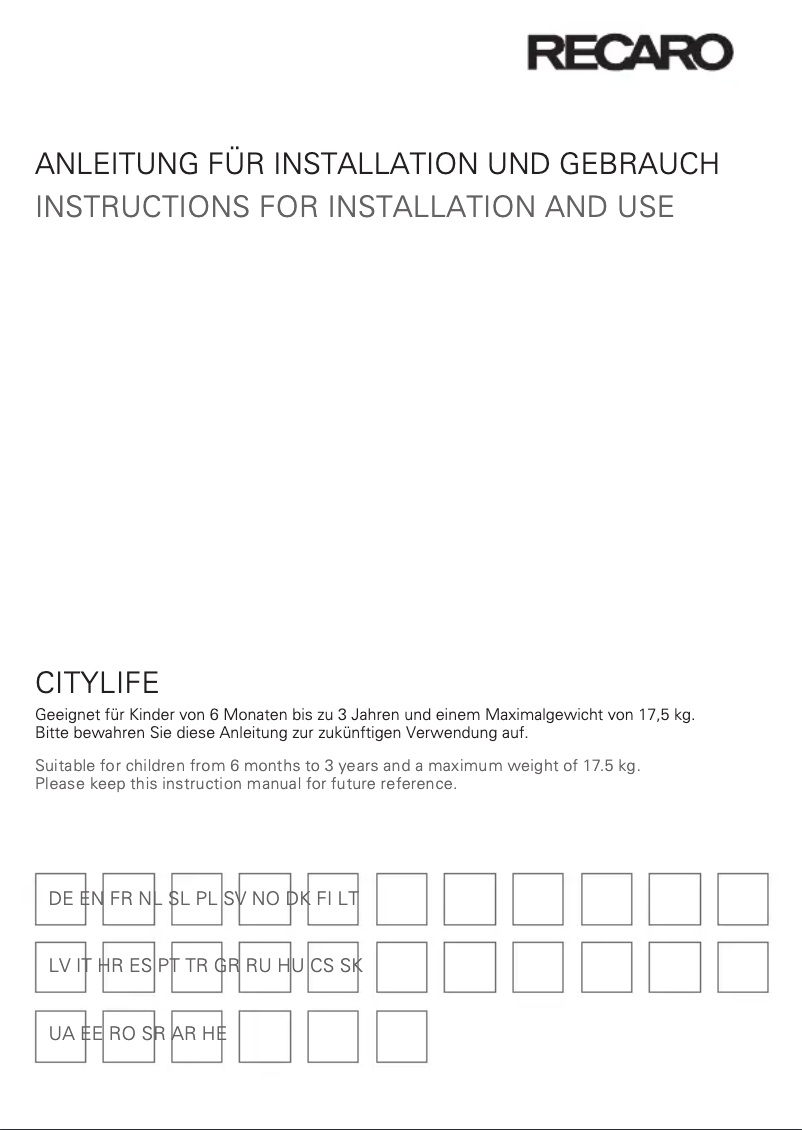 Image de la première page du manuel de l'appareil Citylife