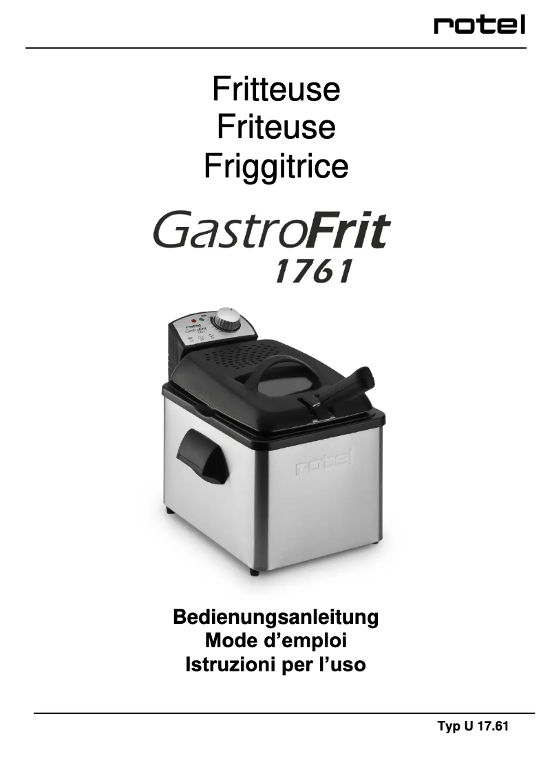 Page n°1 - Manuel utilisateur Rotel GastroFrit 1761