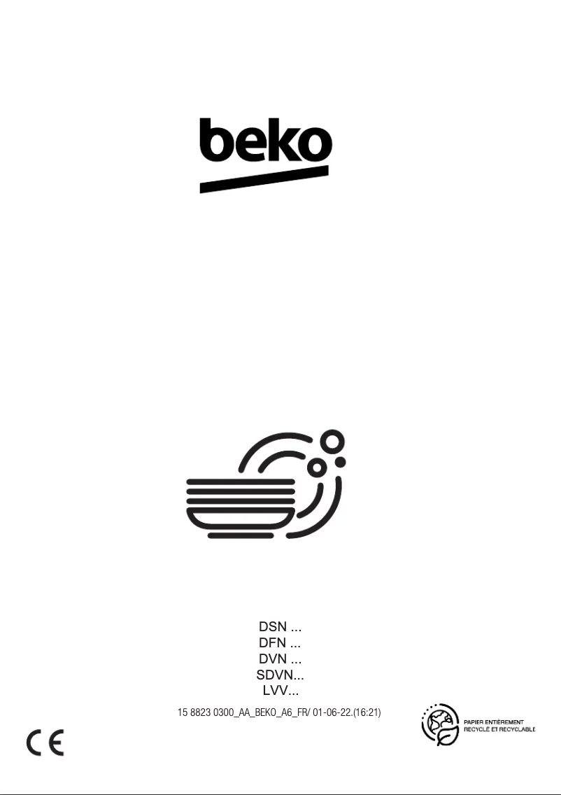 Page 1 de la notice Manuel utilisateur Beko DVN05323W