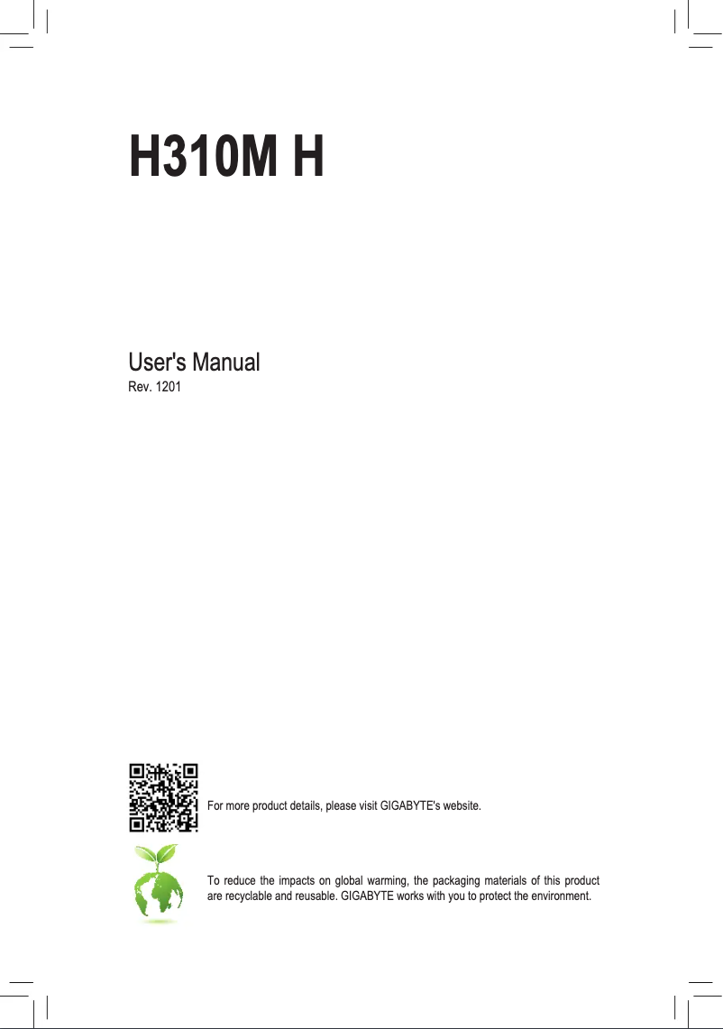 Image de la première page du manuel de l'appareil H310M H