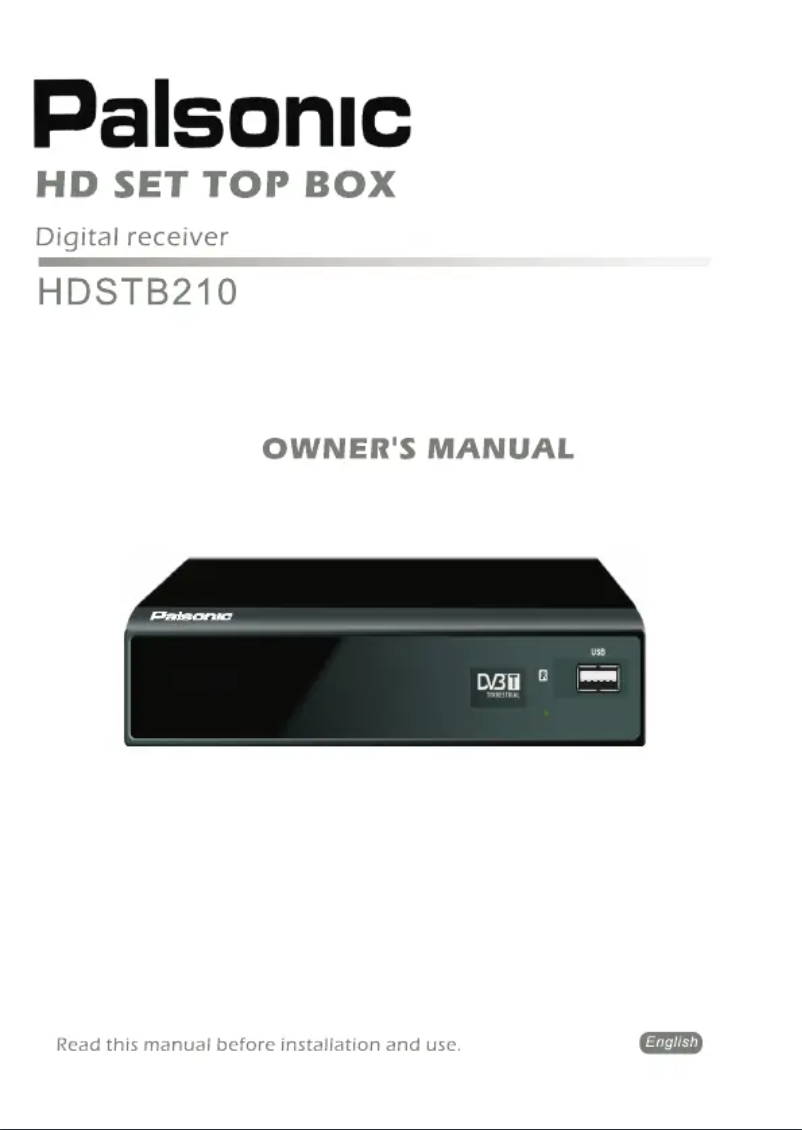 Page 1 de la notice Manuel utilisateur Palsonic HDSTB210