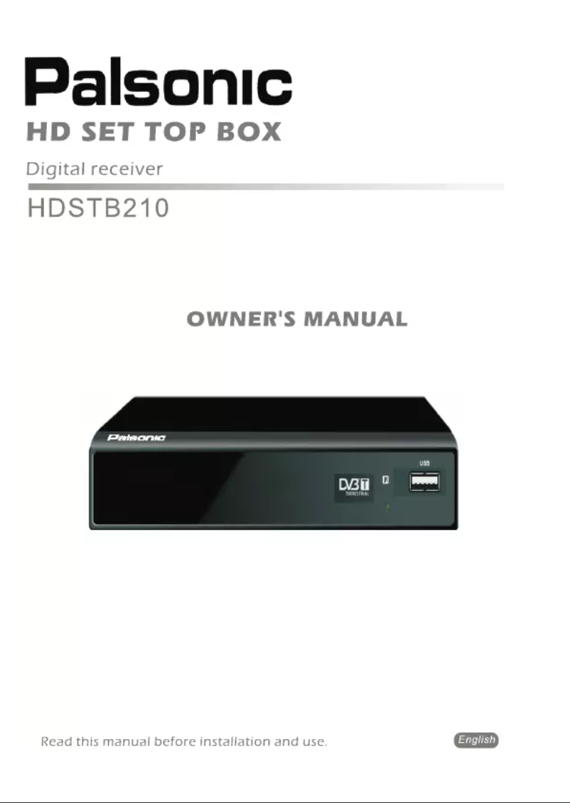 Page n°1 - Manuel utilisateur Palsonic HDSTB210