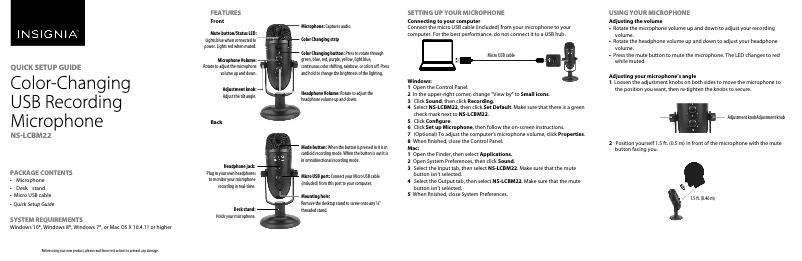 Page n°1 - Manuel utilisateur Insignia NS-LCBM22