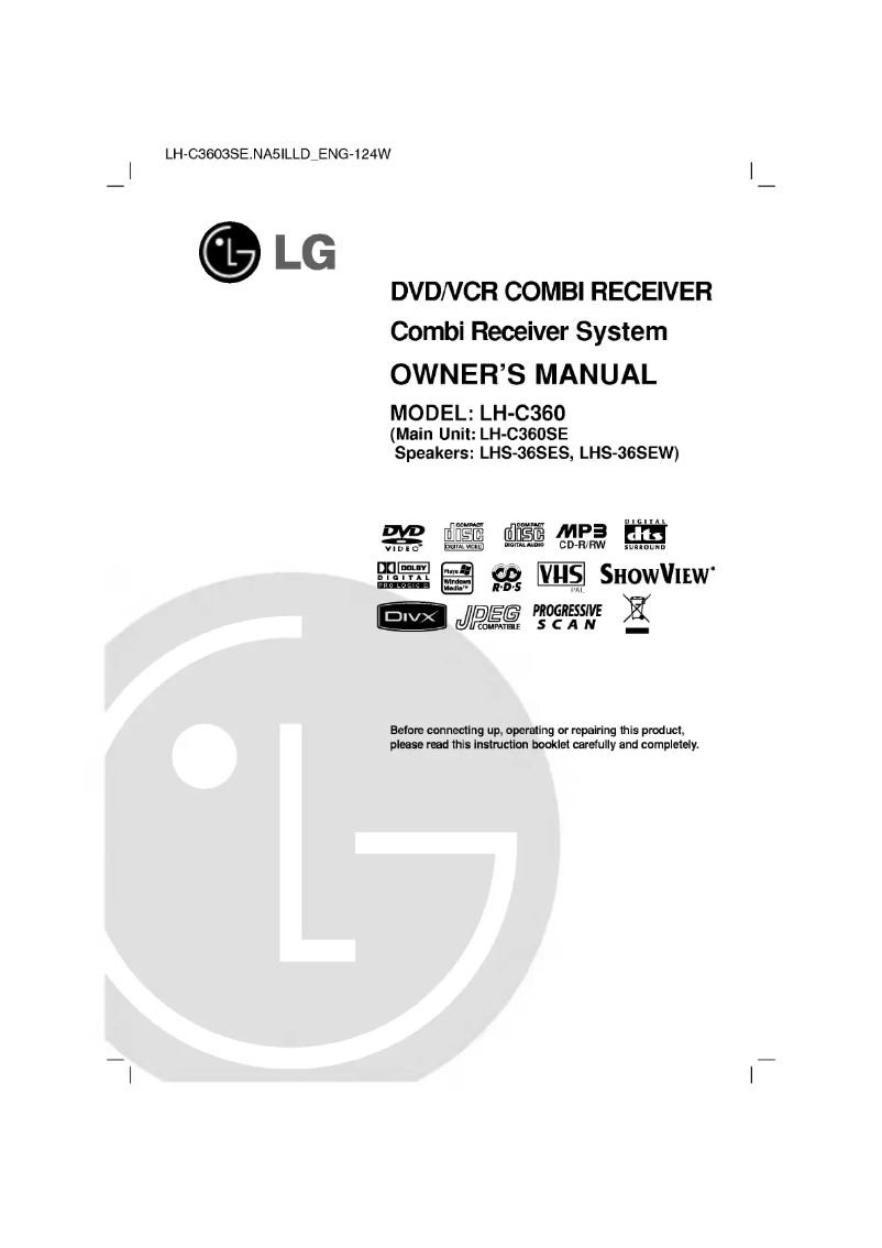 Page n°1 - Manuel utilisateur LG LH-C360SE