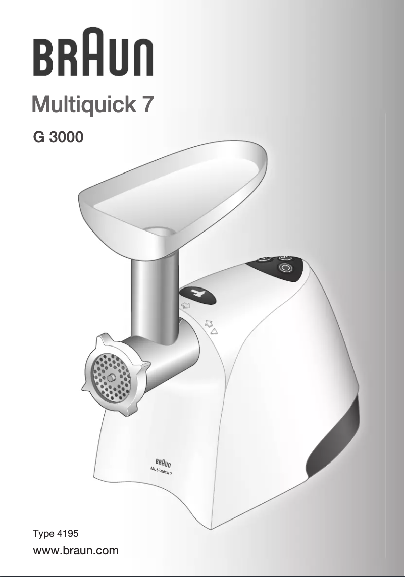 Page 1 of the manual User Manual Braun Multiquick 7 G 3000
