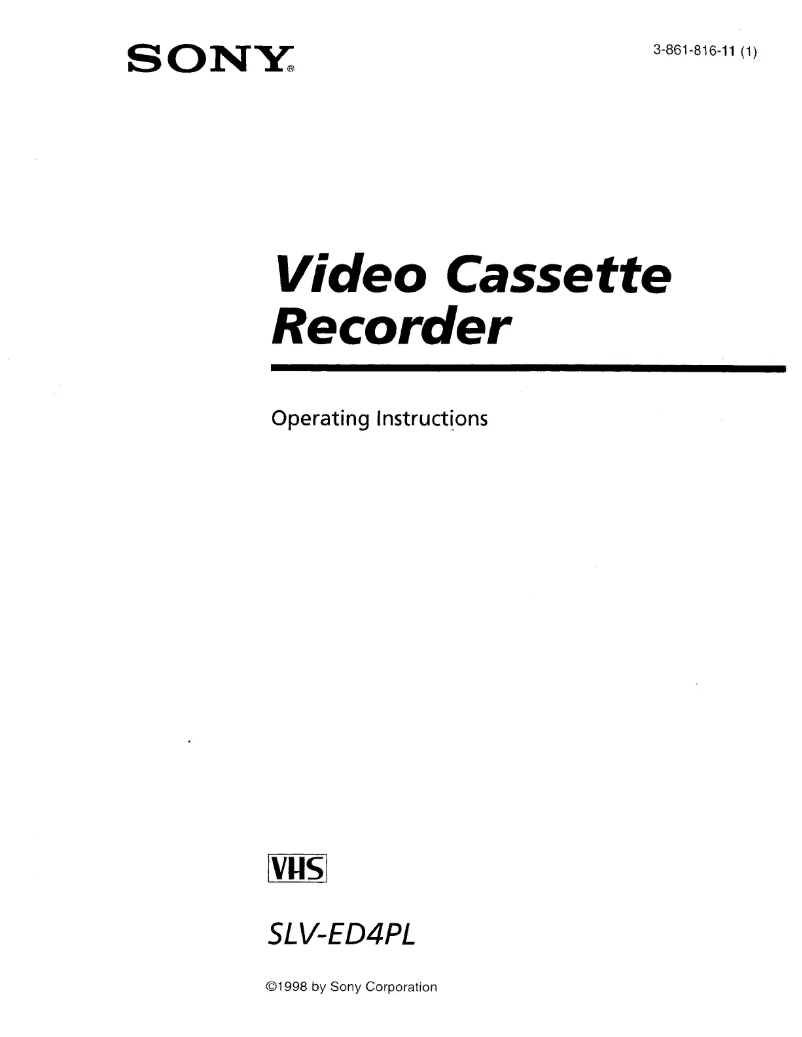 Page n°1 - Manuel utilisateur Sony SLV-ED4PL